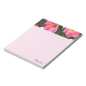 Personalisierte schöne rosa Blume Liniert Notizblock (Rotiert)