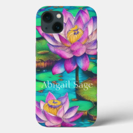 Personalisierte Schöne Rosa Lotus Blume Szene Case-Mate iPhone Hülle