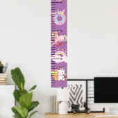 Personalisierte schöne unicorn Girls Growth Chart Poster (Heimbüro)