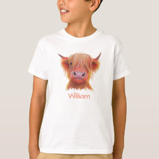 personalisierte schottische Highland Hairy Cow T-Shirt