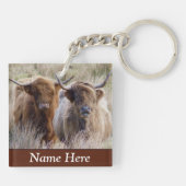 Personalisierte schottische Kühe Schlüsselanhänger (Rückseite)