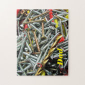 Personalisierte Schrauben auf einem Arbeitstisch Puzzle (Vertikal)