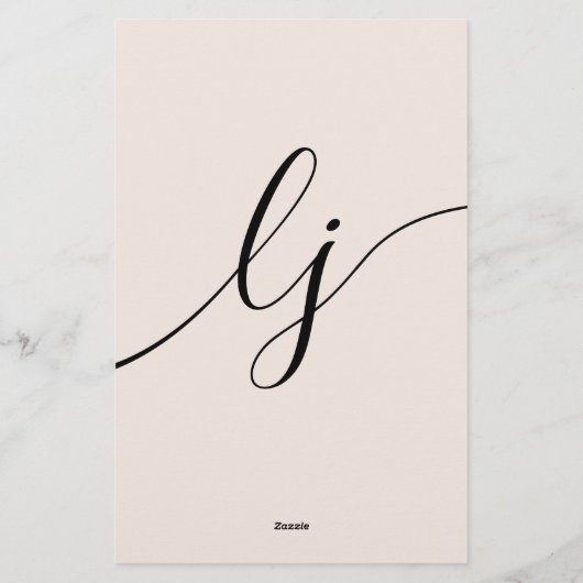 Personalisierte Schreibweise mit einfachem Skript, Briefpapier (Rückseite)