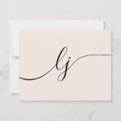 Personalisierte Schreibweise mit einfachem Skript, Mitteilungskarte (Rückseite)