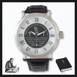 Personalisierte Schrift - Geschenk für Pastoren Armbanduhr