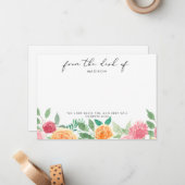 Personalisierte Schrift Orange & Pink Mitteilungskarte (Vorderseite/Rückseite Beispiel)