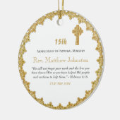 personalisierte Schrift zum 15. Jubiläum Keramik Ornament (Links)