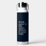 Personalisierte Schriftart Trinkflasche<br><div class="desc">Personalisiertes Zitat weiße Schriftart Wasser Flasche. Ich muss deinen Namen mit dieser Wasserflasche ändern.</div>