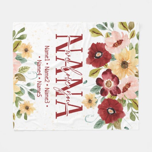 Personalisierte Schuhe für Großmutter mit Namen Fleecedecke (Vorderseite (Horizontal))