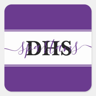 Personalisierte Schul-Farbenblock  Quadratischer Aufkleber