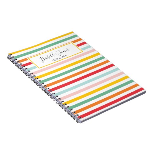 personalisierte Schule mit stilvollem Regenbogenst Notizblock (Rechte Seite)