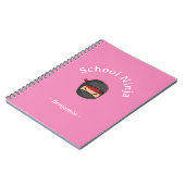 Personalisierte Schule Ninja Kind Notebook Pink Co Notizblock (Linke Seite)
