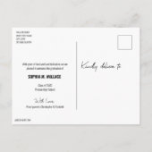 Personalisierte Schulklasse Foto Ankündigungspostkarte (Rückseite)