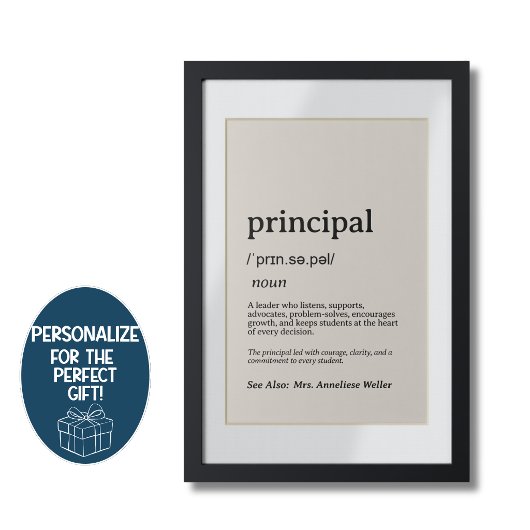 Personalisierte Schulleiter-Definition Poster