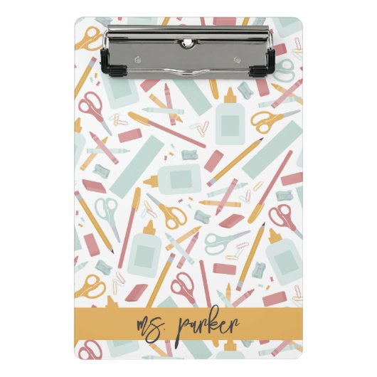 Personalisierte Schulwerkzeuge Mini Klemmbrett (Vorderseite)
