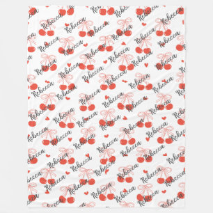 Personalisierte Schuppe mit Kirschen Fleecedecke