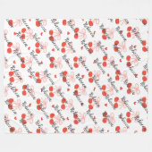 Personalisierte Schuppe mit Kirschen Fleecedecke (Vorderseite (Horizontal))