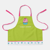 Personalisierte Schürze der Kinder mit einem Cupca (Vorderseite)