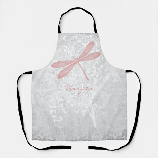 Personalisierte Schürze der Rosa Libelle (Vorderseite)