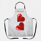 Personalisierte Schürze des Roten Herzens (Vorderseite)