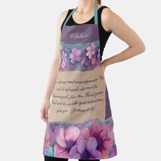 Personalisierte Schürze - farbenfrohe Glitzer Blum (InSitu)