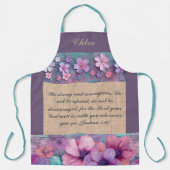 Personalisierte Schürze - farbenfrohe Glitzer Blum (Vorderseite)