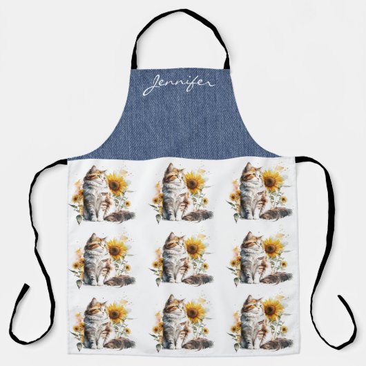 Personalisierte Schürze für Sonnenblumen-Cat (Vorderseite)