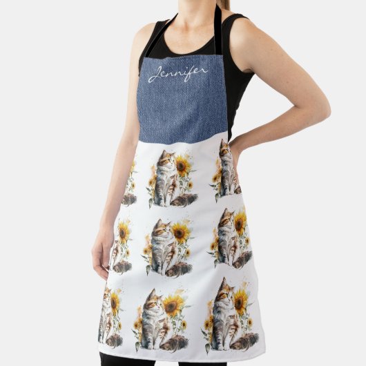 Personalisierte Schürze für Sonnenblumen-Cat (InSitu)