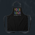 Personalisierte Schürze für Unternehmen in Schwarz<br><div class="desc">Personalisieren Sie diese überdruckte Schürze mit Ihrem Firmenlogo oder einem eigenen Firmenlogo oder einem eigenen Bild und einem eigenen Text. Der Text kann ein Name, ein Business-Tagline, eine Website-Adresse, ein Social-Media-Handle oder ein anderer personalisierter Text sein, um sich auszudrücken. Erhältlich in Schwarz und anderen Farben (alle Farben sind anpassbar). Erhältlich...</div>