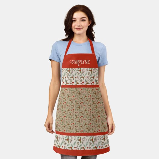Personalisierte Schürze für Weihnachtswälder (Getragen)