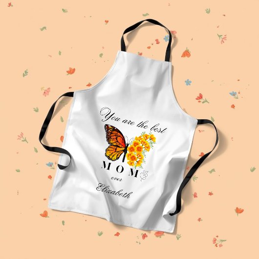 Personalisierte Schürze mit floralem Schmetterling