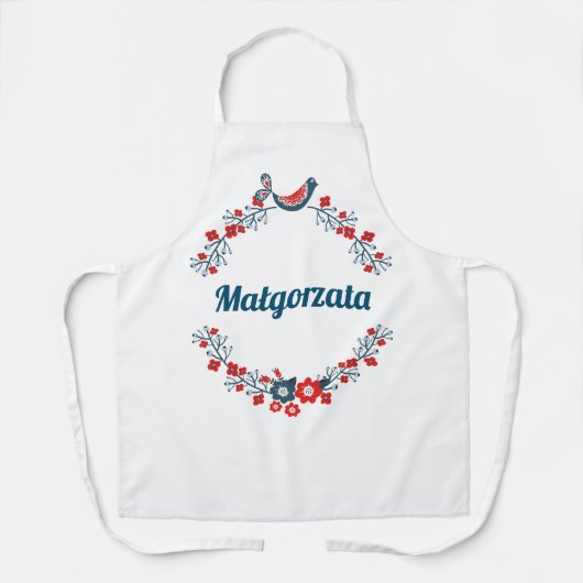 Personalisierte Schürze mit Folklore-Kranz  (Vorderseite)