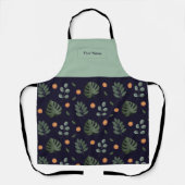 Personalisierte Schürze Navy Botanical (Vorderseite)