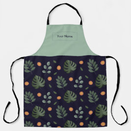 Personalisierte Schürze Navy Botanical