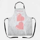 Personalisierte Schürze Rosa Herzen (Vorderseite)