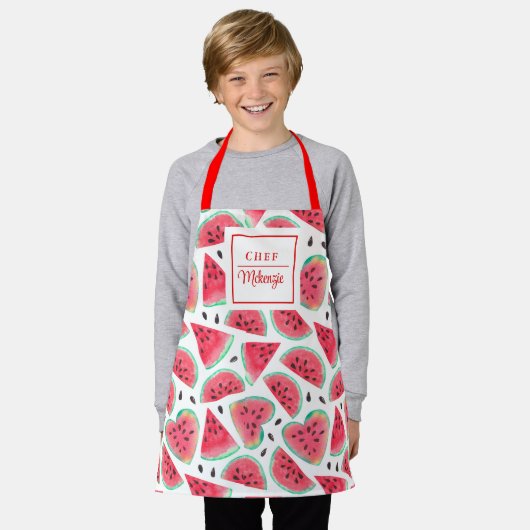 Personalisierte Schürze von Watermelon Pattern Kid (Getragen)