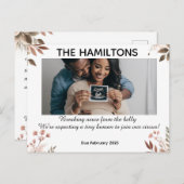 Personalisierte Schwangerschaft Ankündigung Postka Postkarte (Vorne/Hinten)