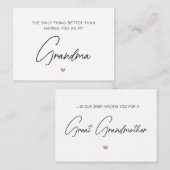 Personalisierte Schwangerschaftsankündigung Großel Mitteilungskarte (Vorne/Hinten)