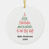 Personalisierte Schwangerschaftsankündigung Wunder Keramik Ornament (Vorne)
