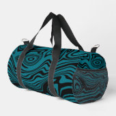 Personalisierte Schwarz-Blau-Wave-Farben Duffle Bag (Rechte Ecke)