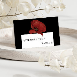 Personalisierte Schwarz-Flora-Hochzeiten Platzkart Tischnummer