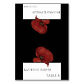 Personalisierte Schwarz-Flora-Hochzeiten Platzkart Tischnummer (Vorderseite)