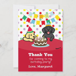 Personalisierte Schwarz-Gelb-Labore Geburtstag Dankeskarte