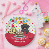 Personalisierte Schwarz-Gelb-Labore Geburtstag Pappteller (Party)