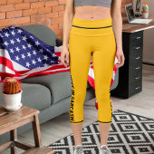 Personalisierte schwarz-gelbe Orange Fun Comic Kat Capri Leggings