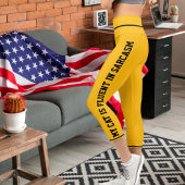 Personalisierte schwarz-gelbe Orange Fun Comic Kat Capri Leggings