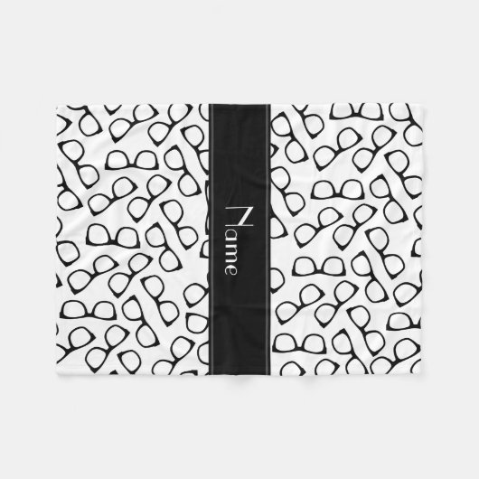 Personalisierte Schwarz-Gläser Fleecedecke (Vorderseite (Horizontal))