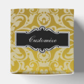 Personalisierte Schwarz-Gold-Damaskus-Herzbox Geschenkschachtel (Oben)