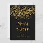 Personalisierte Schwarz-Gold-Feuerwerke - Frohes N Ankündigung (Vorderseite)