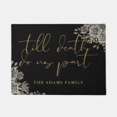 Personalisierte Schwarz-Gold-Goth Fußmatte (Vorderseite)